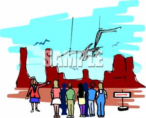 Group On A Museum Tour   Royalty Free Clipart Picture