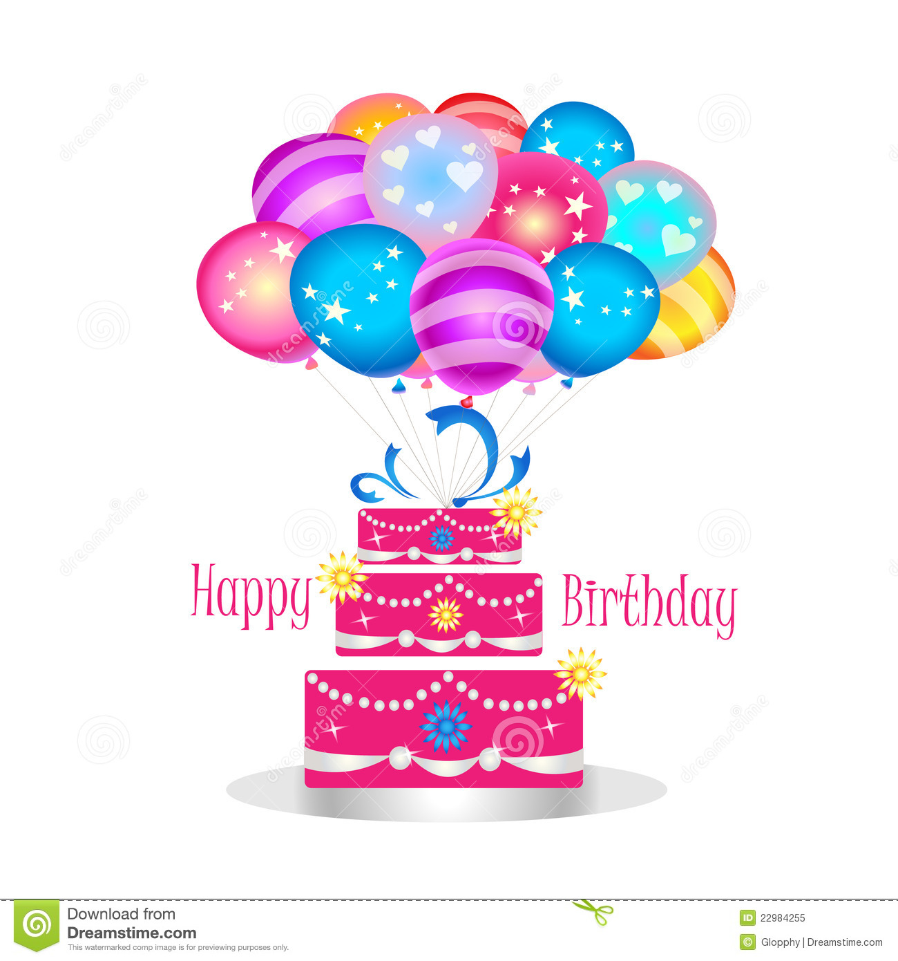 Happy Birthday Girly Cake Royalty Free Stock Photo   Image  22984255