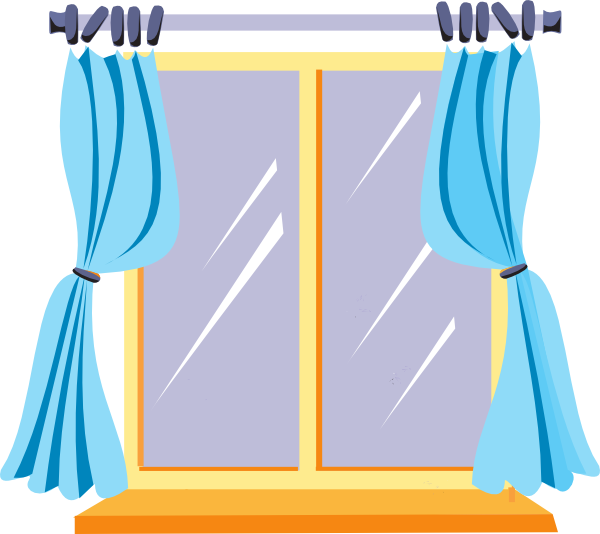 Open Window With Curtains Window With Curtains Clipart