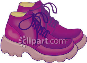 Pair Of Purple Boots   Royalty Free Clipart Picture