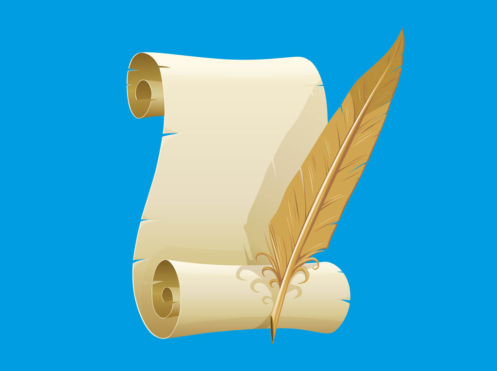 Paper Scroll And Feather