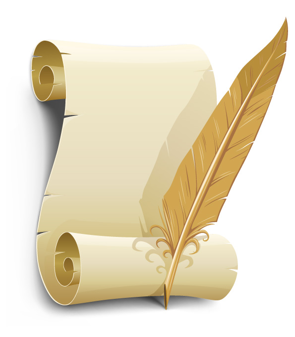 Pergamena Con Piuma   Old Paper With Feather   Vettoriali Gratis It    