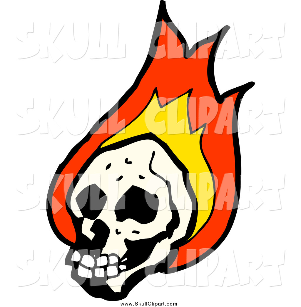 Preview  Vector Clip Art Of A Human Skull With Fire By Lineartestpilot