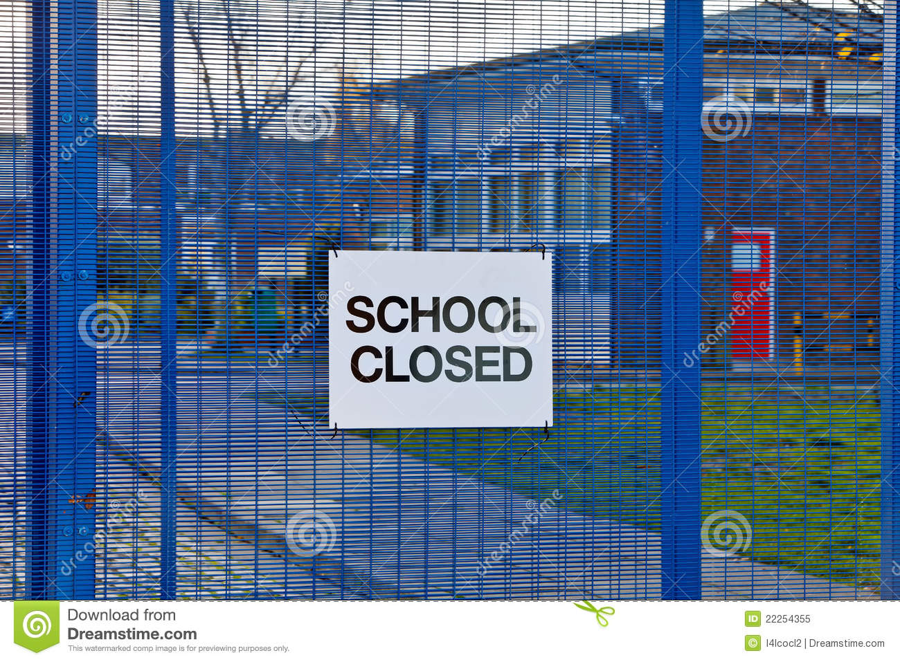 Sign Stating School Closed Sits On The Main Gates Of Mandeville School