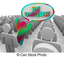 Unique Different Person Standing Out In A Crowd Stock Illustration