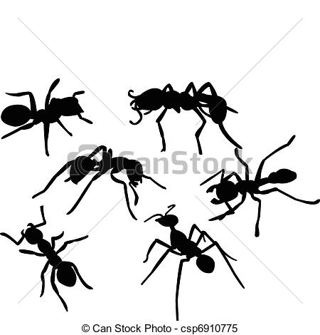 Vector   Ants Silhouette   Stock Illustration Royalty Free