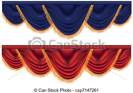 Vector Clip Art Of Vector Blue And Red Curtains   Vector Blue And Red