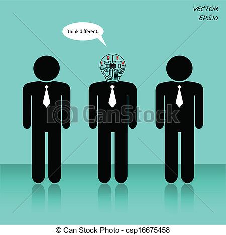 Vector Of Businessman Think Differrent   Think Different Stand Out    