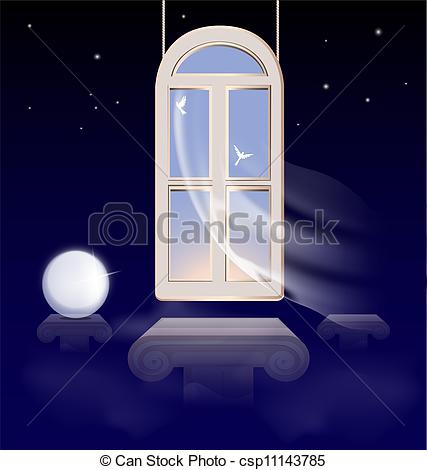 Vector Of Window In The Morning Sky   In The Abstract Night Sky Hung