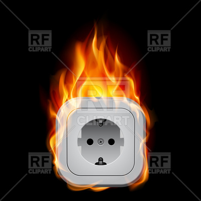     Wall Socket   Fire Download Royalty Free Vector Clipart  Eps