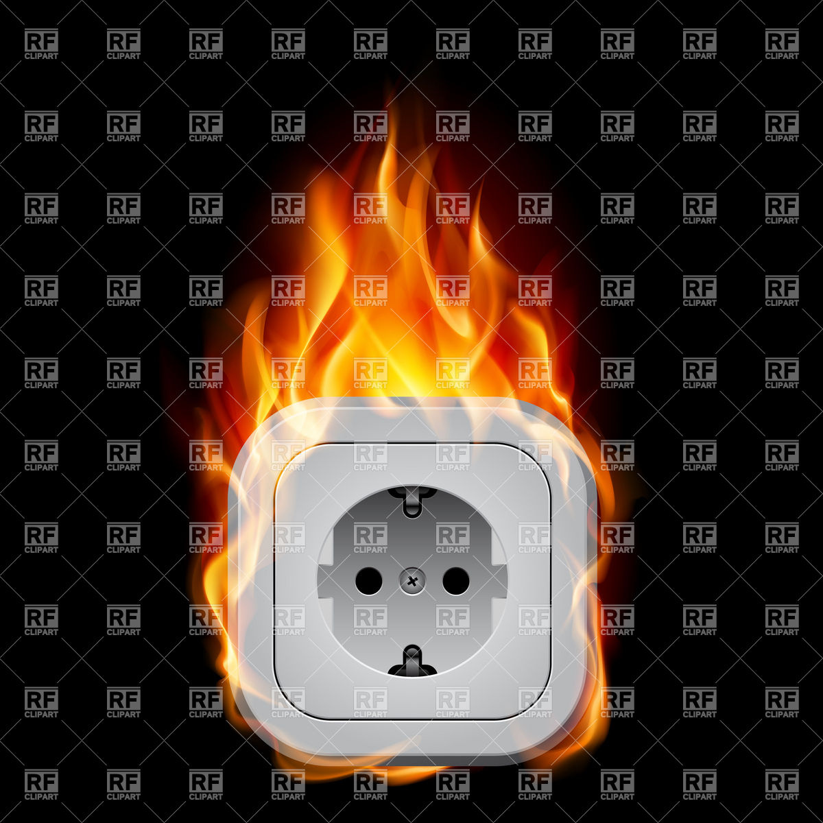 Wall Socket   Fire Download Royalty Free Vector Clipart  Eps