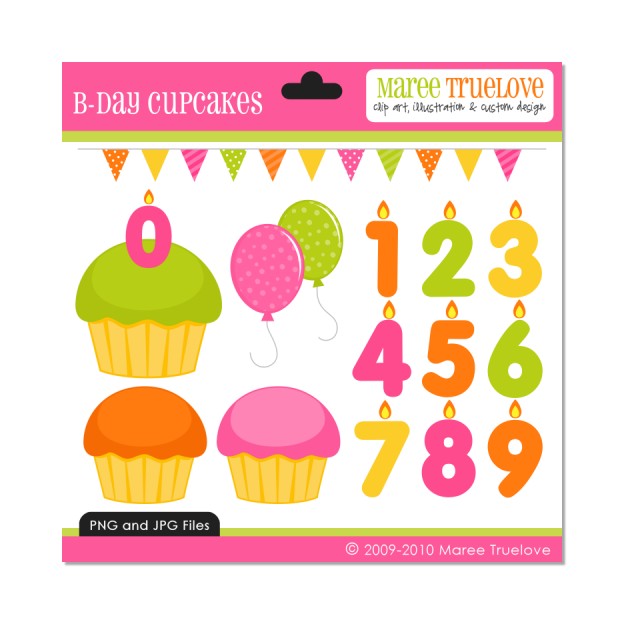 Birthday Cupcakes Clipart  Pink Cupcakes Clipart 
