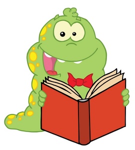Book Clipart Image   A Happy Book Worm With An Open Book 