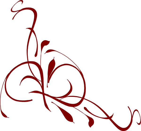 Burgundy Floral Swirl Clip Art At Clker Com   Vector Clip Art Online