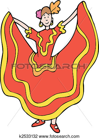 Clip Art   Dancing Mexican Girl  Fotosearch   Search Clipart
