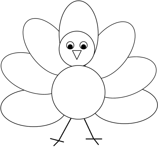Coloring Or Decorating The Simple Turkey Clipart I Created
