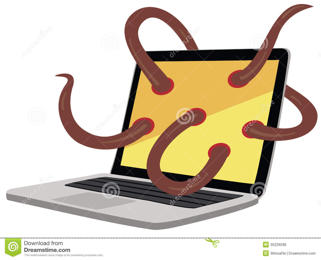 Computer Worm Clipart Laptop Worm