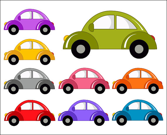 Cute Cars Digital Clip Art Funny Cars Clipart   Instant Download