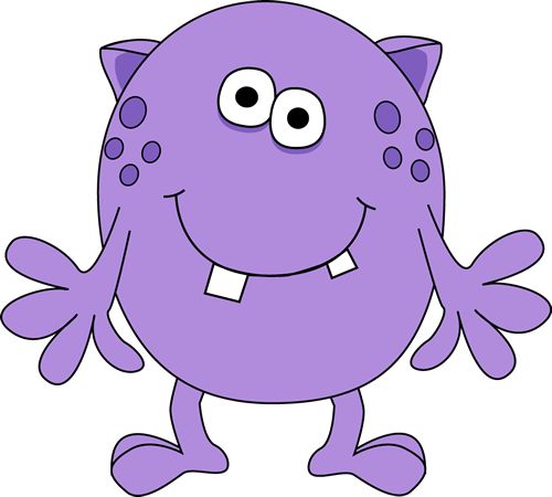 Cute Monster Clip Art   Funny Purple Monster Clip Art Image   Funny