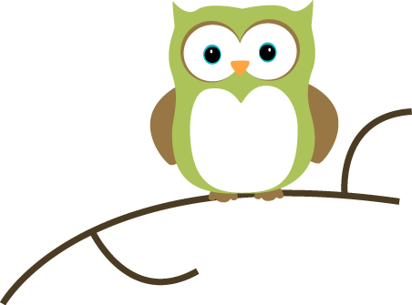 Cute Owl On Branch Clip Art