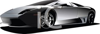 Expensive Sports Car In Gray   Royalty Free Clipart Image