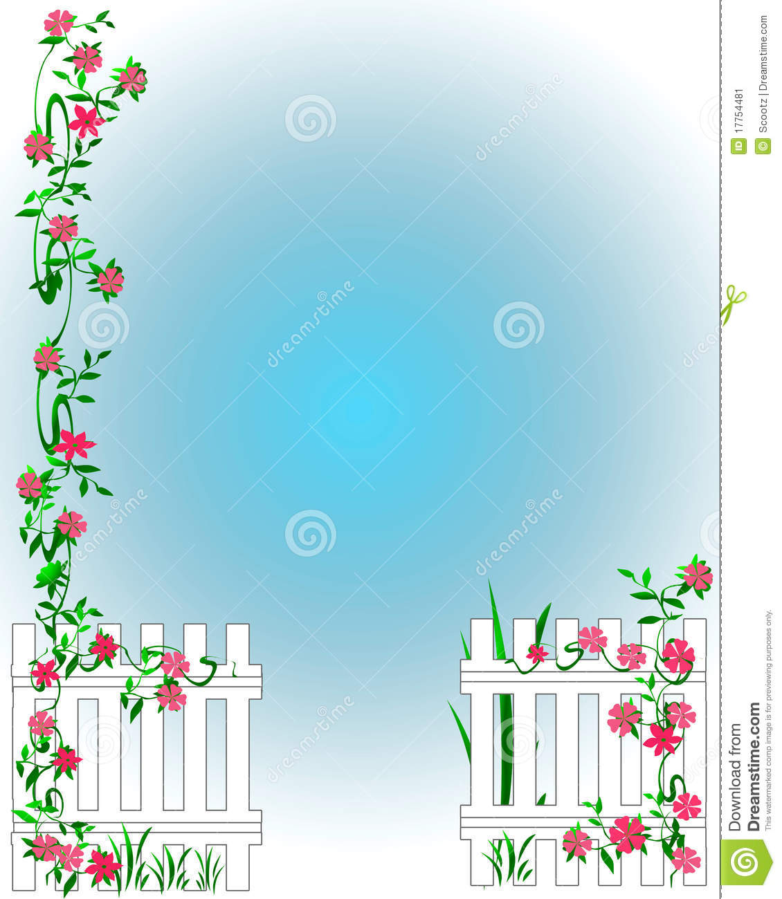 Flower Garden Clipart Fence And Flower Garden