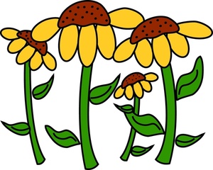 Flower Garden Clipart Image  Yellow Black Eyed Susan Flowers In A    