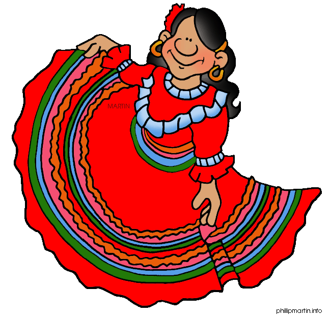Free National Costumes Clip Art By Phillip Martin Mexican Woman