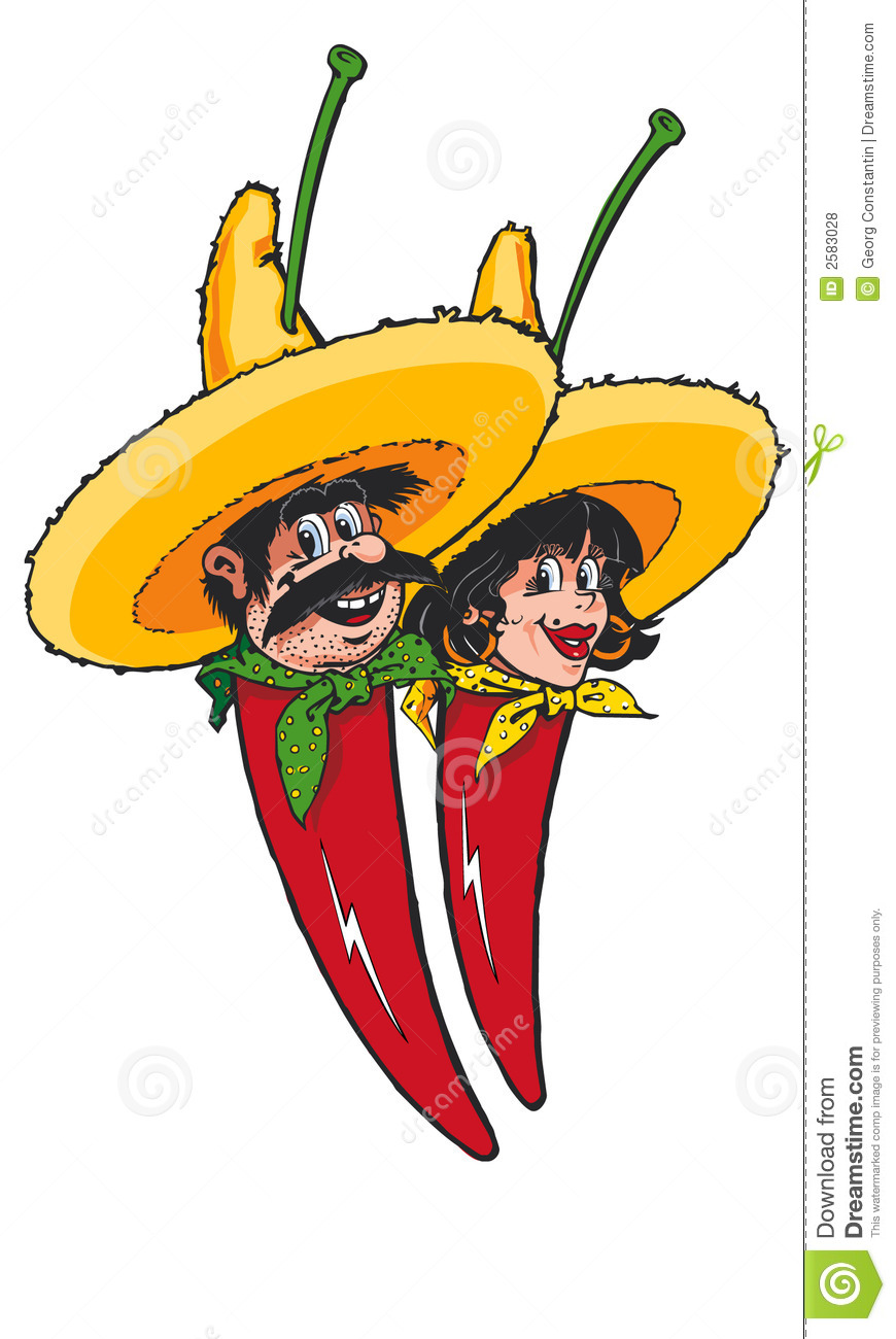 Mexican Chilli Pepper Couple Royalty Free Stock Photos   Image
