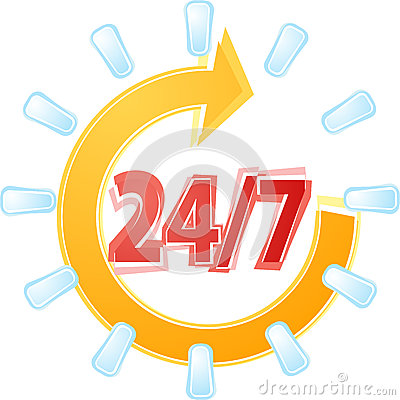 Open 24 By 7 Illustration Clipart Stock Illustration   Image  53345891