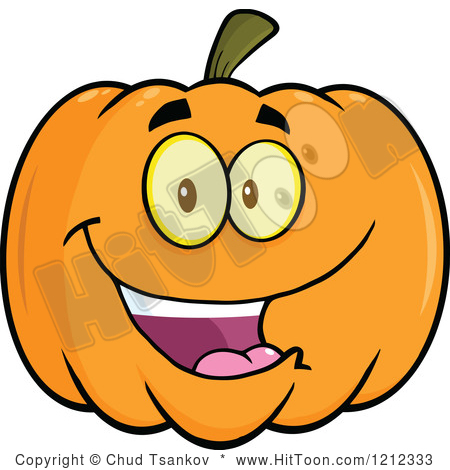 Pumpkin Clip Art 1212333 Cartoon Of A Happy Smiling Halloween Pumpkin