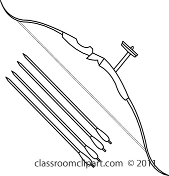 Sports   Bow Arrow 411c   Classroom Clipart