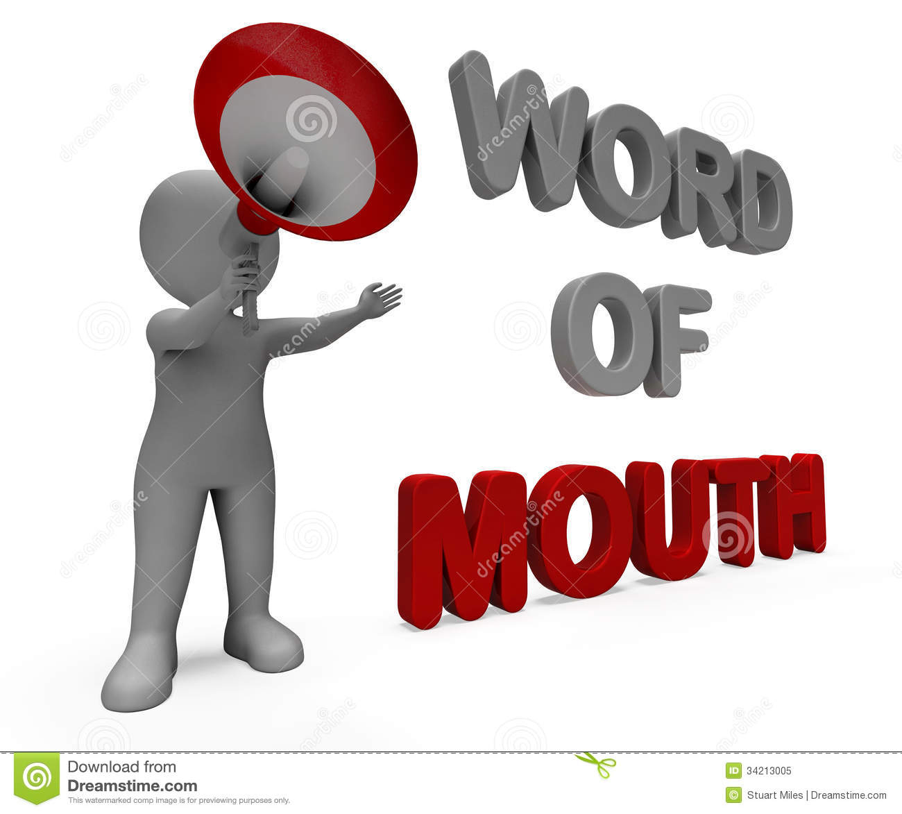 Word Of Mouth Character Showing Communication Networking Discussing Or    