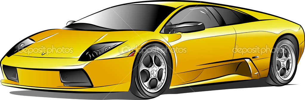 Yellow Expensive Car   Stock Vector   Mirumur  6731431