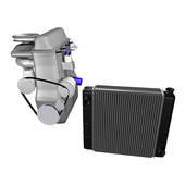 Auto Radiator With Engine   Clipart Graphic