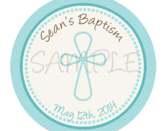 Baptism Cross Label   Baptism Sticker   Baptism Tag   Baptism Cupcake