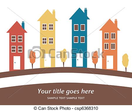 Clipart Of Colorful Row Of Tall Houses   Colorful Row Of Tall Houses    