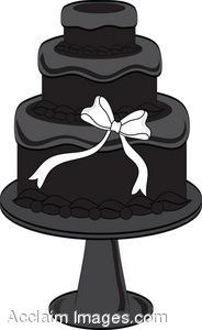 Description  Clip Art Of A Three Tier Black And White Wedding Cake