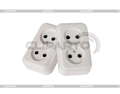 Electric Power Outlet Isolated On White Background  Clipping Path