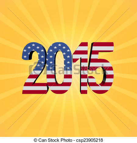 Flag 2015 Text On Sunburst Illustration Csp23905218 Search Clipart