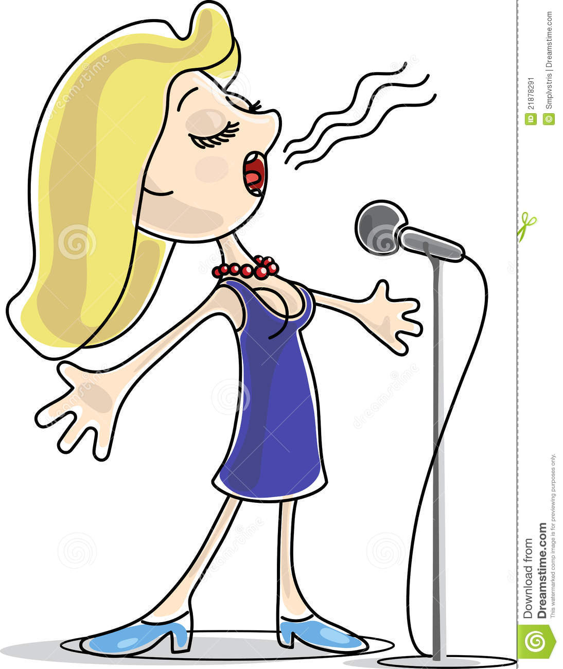 Girl Singer Clipart Female Singer With Microphone