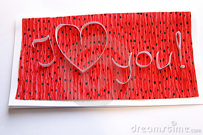Handmade Greeting Card I Love You   A Perfect Present In St  Valentine