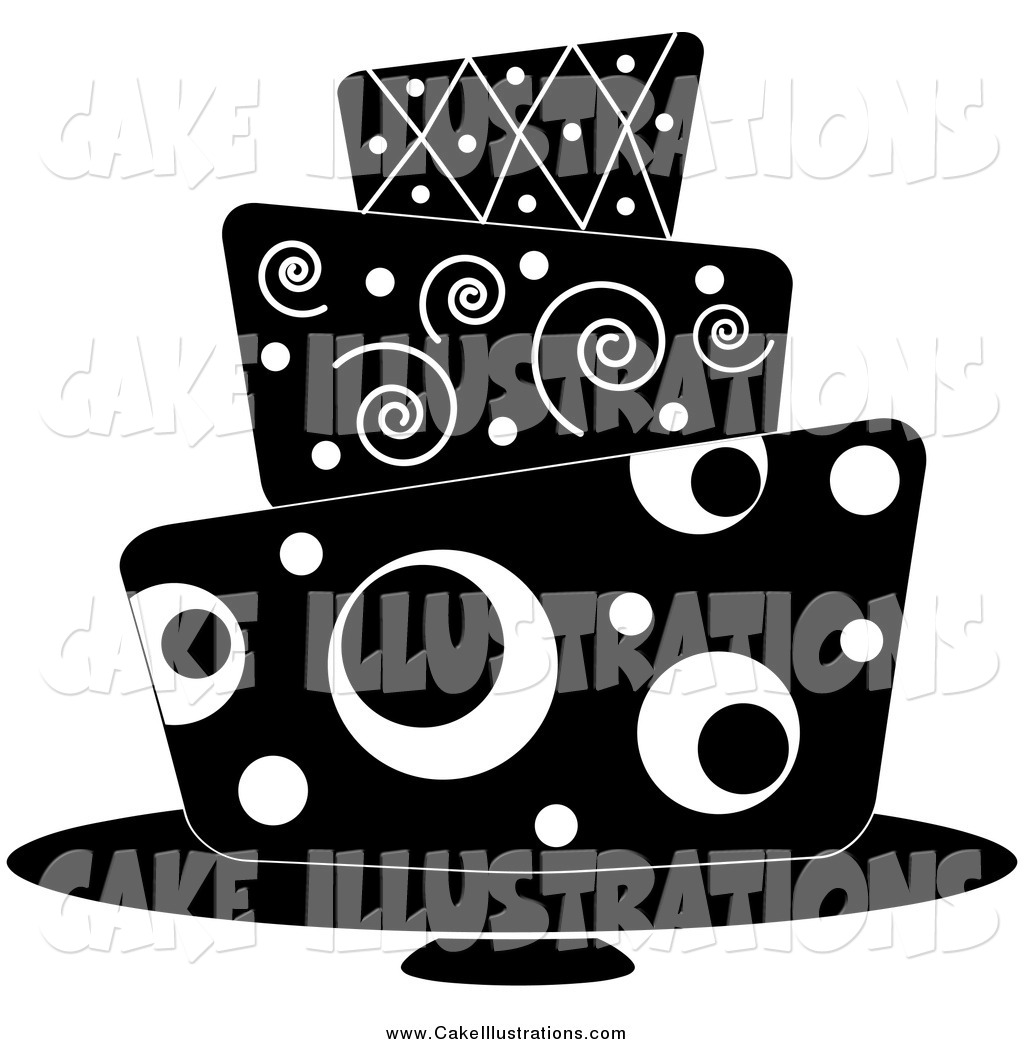 Illustration Vector Of A Funky Cake Vector Black And White