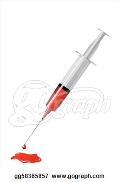 Illustrations   Syringe With Blood Droplet  Stock Clipart Gg58365857