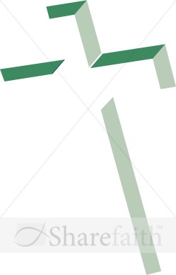 Inlay Cross In Shades Of Green   Cross Clipart
