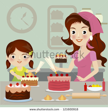 Make A Cake Clipart Daughter Making A Cake