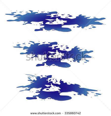 Puddle Of Water Spill Clipart  Blue Stain Plash Drop  Vector