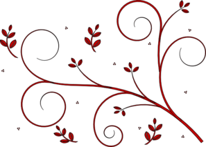 Red Backwards Floral Design Clip Art At Clker Com   Vector Clip Art