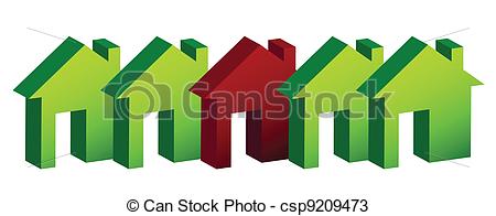 Row Of Houses Illustration Design Over White Csp9209473   Search Clip