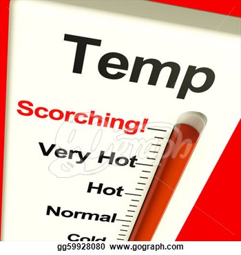 Temperature Shown On A Big Thermostat  Clipart Drawing Gg59928080